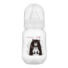 AKUKU Cumisüveg képel Akuku 125 ml maci fehér cumisüveg