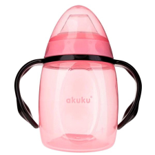 AKUKU Döntött bögre szilikon szájrésszel - rózsaszín, 280 ml babaétkészlet