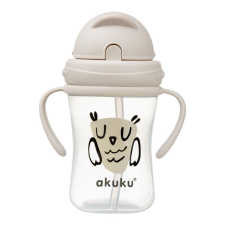 AKUKU Tanulópohár Szívószálas, bagoly minta (300 ml/db) itatópohár