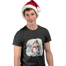  Akvarell Hóember - Karácsonyi Férfi Póló férfi póló