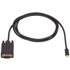 Akyga AK-AV-17 VGA - USB-C kábel 1.8m Fekete kábel és adapter