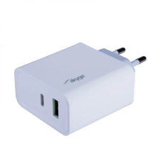 Akyga USB-A + USB-C PD hálózati töltő adapter fehér (AK-CH-14) mobiltelefon kellék