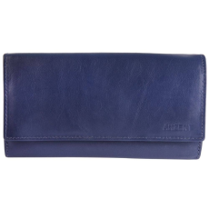 Akzent pénztárca, Valódi Bőr, Női - kék, 18x10 cm
