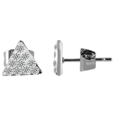  Akzent Tabita – Háromszög alakú rozsdamentes acél fülbevaló Simili kövekkel (ezüstszínű) fülbevaló