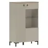  Alacsony vitrin, szürkésbarna Taupe/silverjack tölgy, DOMCA 1D1W/140