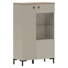  Alacsony vitrin, szürkésbarna Taupe/silverjack tölgy, DOMCA 1D1W/140 bútor