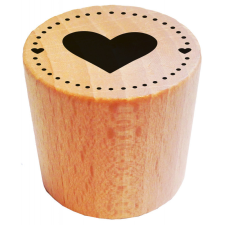 Aladine Gumibélyegző fa markolattal - Heart - Wooden Round Stamp (1 db) bélyegző