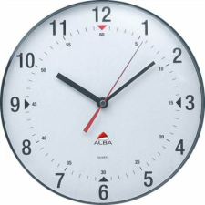 ALBA Falióra, 25 cm, ALBA "Classic", áttetsző szürke falióra