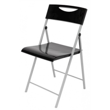 ALBA Összecsukható szék, fém és műanyag, ALBA "Smile", fekete bútor