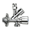 Albertoni kombinált sarokszelep, 1/2" x 3/4" x 3/8"