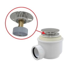 Alcaplast A465C-50 zuhanytálca szifon click-clack leeresztővel, fém kád, zuhanykabin