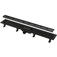 Alcaplast Zuhanyfolyóka, 850mm, matt fekete, Simple, APZ10BLACK, AlcaPlast építőanyag