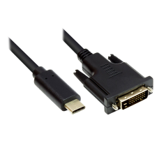 Alcasa GC-M0110 2 M USB C-típus DVI-D Fekete kábel és adapter