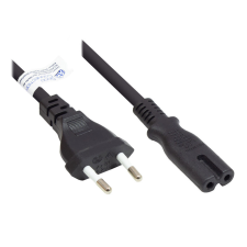 Alcasa P0370-S005 Fekete 0,5 M C típusú hálózati csatlakozó C7 csatlakozó kábel és adapter