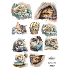 Alchemy of Art Rízspapír A4 - Cats - Macskák - Rice Paper (1 ív) decoupage papír
