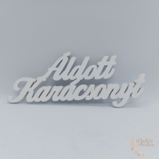  Áldott karácsonyt felirat - 15 cm - fehér dekorációs kellék