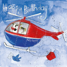Alex Clark Képeslap Alex Clark borítékkal, 14x14 cm, helikopter HBD party kellék