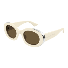 Alexander McQueen AM0445S-004 SILVER IVORY BROWN napszemüveg napszemüveg