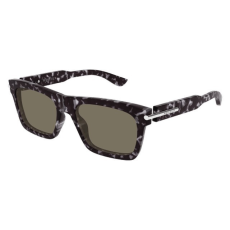 Alexander McQueen AM0495S 002 SHINY GREY DARK HAVANA BROWN napszemüveg