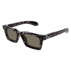 Alexander McQueen AM0506S 002 SHINY GREY DARK HAVANA BROWN napszemüveg