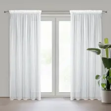  Alexi fényes szállal átszőtt fényáteresztő függöny Fehér 140x280 cm lakástextília