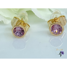 Alexia kristályköves antiallergén bedugós fülbevaló 18K - lila fülbevaló