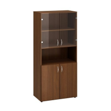 Alfa Office Alfa 500 magas, széles szekrények, 178 x 80 x 47 cm, nyitott ajtóval, dió mintázat% bútor
