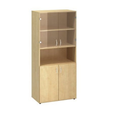Alfa Office Alfa 500 magas, széles szekrények, 178 x 80 x 47 cm, nyitott ajtóval, vadcseresznye mintázat% bútor