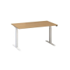 Alfa Office Alfa Up állítható magasságú irodai asztal fehér lábazattal, 140 x 80 x 61,5-127,5 cm, vadkörte mintázat%