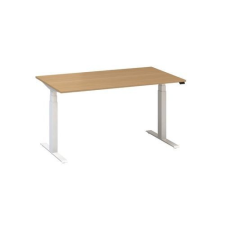 Alfa Office Alfa Up állítható magasságú irodai asztal fehér lábazattal, 140 x 80 x 61,5-127,5 cm, vadkörte mintázat% irodabútor