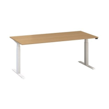 Alfa Office Alfa Up állítható magasságú irodai asztal fehér lábazattal, 180 x 80 x 61,5-127,5 cm, vadkörte mintázat% irodabútor