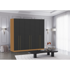 Alfaomega Rosa230 6D gardróbszekrény artisan tölgy-fekete bútor