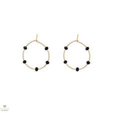 ALISIA ezüst Crystal Bead Midi fülbevaló - AL1180-Oro-Nero fülbevaló