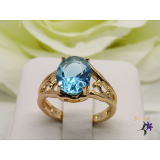  Alizina antiallergén köves gyűrű akvamarin kővel 18K - világoskék gyűrű