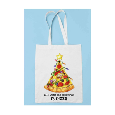  All I want for christmas is pizza vászontáska egyedi mintával