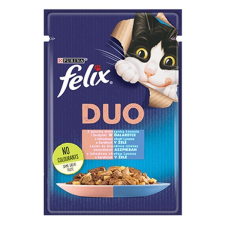 Állateledel alutasakos FELIX Fantastic Duo macskáknak lazac-szardínia aszpikban 85g macskaeledel