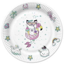Állatos Cat Vibes papírtányér 8 db-os 18 cm party kellék