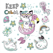 Állatos Cat Vibes szalvéta 20 db-os 33x33 cm party kellék
