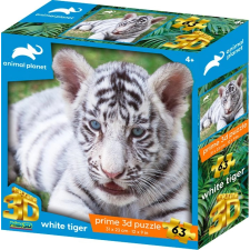Állatos Planet Fehér Tigris 3D Puzzle 63 darabos puzzle, kirakós