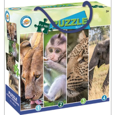  Állatos Savanna puzzle 4x100 db-os puzzle, kirakós