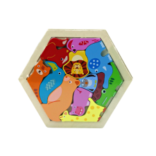 állatos színes fa puzzle játék puzzle, kirakós