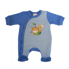 Állatos Vékony, pamut, elöl patentos kisfiú rugdalózó Mókus mintával rugdalózó
