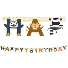 Állatos Zoo Happy Birthday felirat FSC 2 m party kellék