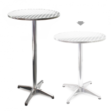  Állítható magasságú alumínium bisztró asztal magas bárasztal 60 cm átmérő 70-110 cm 61805 bútor