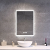  Álló fürdőszobai LED tükör 50x70cm | Páramentesítő funkció - Óra - Fényerő és színhőmérséklet szabályozás | Welland Luxury-Line G770