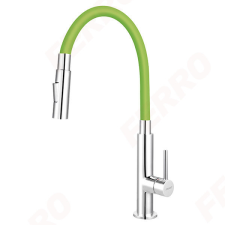  Álló mosogatócsap elasztikus kifolyóval, Zumba Slim 2F, Zöld, Ferro csaptelep