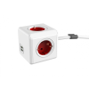 Allocacoc PowerCube Extended USB Hálózati Elosztó 4DIN 1,5m Boston Red