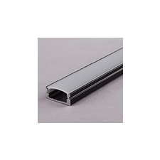  ALP-002 - Aluminium U profil fekete, LED szalaghoz, opál burával világítás