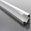  ALP-007 Aluminium sarok profil ezüst, LED szalaghoz, átlátszó burával