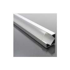  ALP-007 Aluminium sarok profil ezüst, LED szalaghoz, átlátszó burával világítás